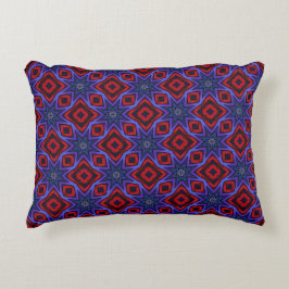 Cojín Decorativo Rojo Con Estrellas Azules