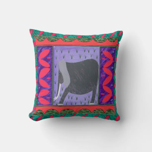 Cojín decorativo rojo de elefante keniano