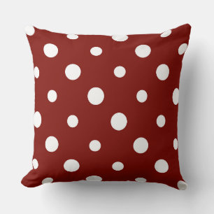 Cojín Decorativo Rojo de grano con puntos blancos
