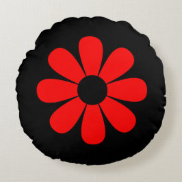 Cojín decorativo rojo de la margarita
