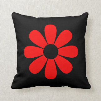 Cojín decorativo rojo de la margarita