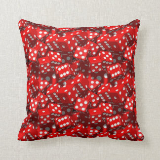 Cojín decorativo rojo de los dados
