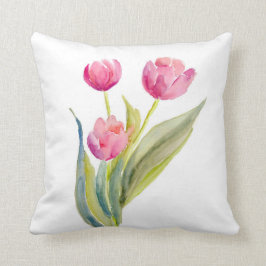 Cojín decorativo rojo de los tulipanes