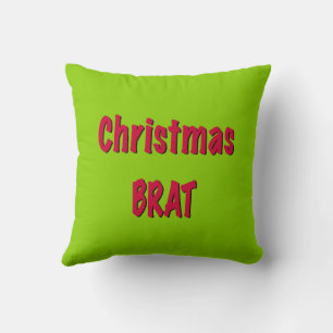 Cojín Decorativo Rojo de Navidad y Verde Brat 