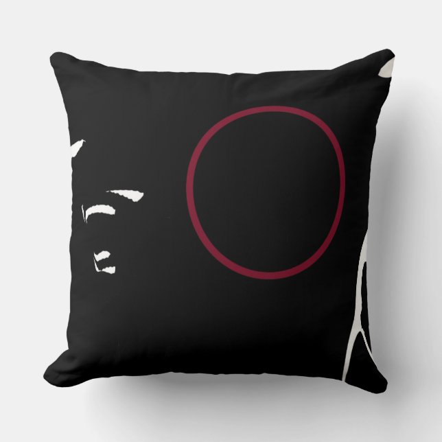 Cojín decorativo rojo del círculo (Anverso)