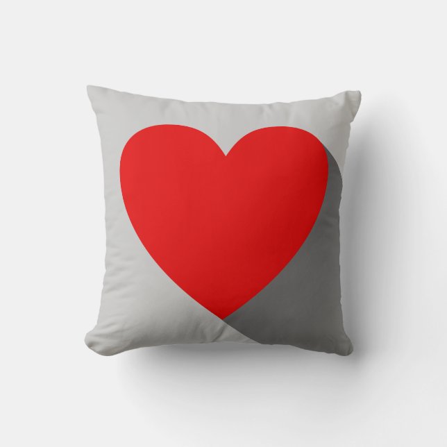 Cojín decorativo rojo del corazón (Anverso)