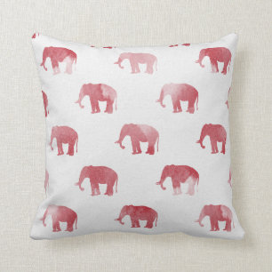 Cojín decorativo rojo del elefante (ampliación d