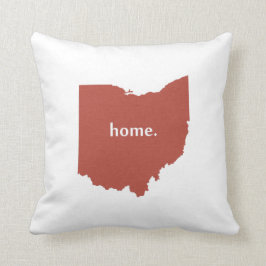 Cojín Decorativo Rojo del estado del hogar de Ohio