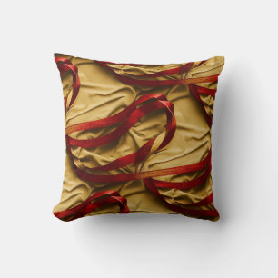 Cojín decorativo rojo dorado