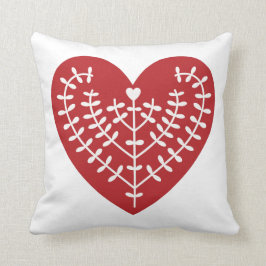 Cojín decorativo rojo escandinavo del corazón