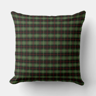 Cojín Decorativo Rojo festivo, verde y crema, acolchado de cuadros 