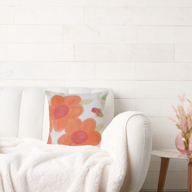 Cojín Decorativo Rojo naranja y verde menta (Sofá)