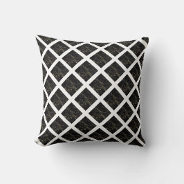 COJÍN DECORATIVO ROJO NEGRO BLANCO HAMPTONS GRID MÁRMOL CUSHION