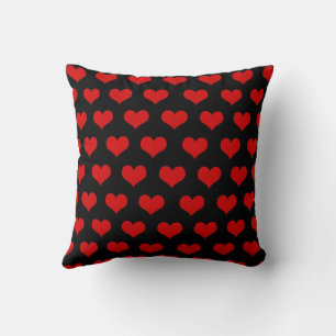 Cojín Decorativo Rojo negro lindo y acogedor corazón de Moda románt