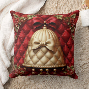 COJÍN DECORATIVO ROJO ORO VERDE QUILLADO NAVIDADES BELLS