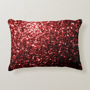 Cojín Decorativo Rojo oscuro brillo falso glamour destellos
