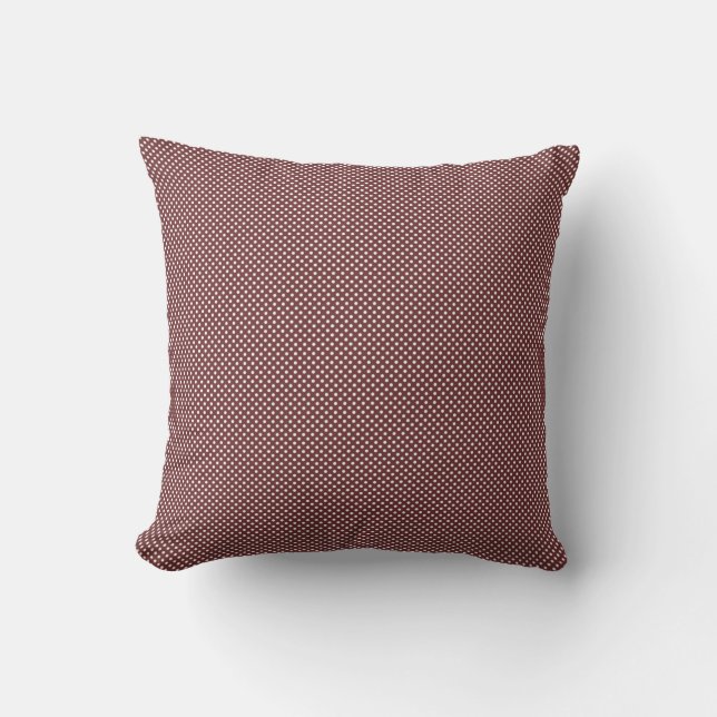 Cojín Decorativo Rojo oscuro con puntos blancos simples (Anverso)