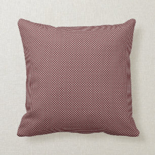 Cojín Decorativo Rojo oscuro con puntos blancos simples