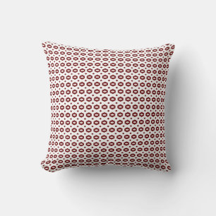 Cojín Decorativo Rojo oscuro y blanco: Geometriana