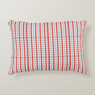 Cojín Decorativo Rojo rayado de rayas tachadas