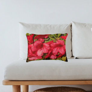 Cojín Decorativo Rojo Rododendrón Blooms Floral