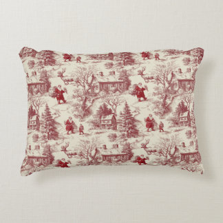 Cojín Decorativo Rojo tradicional de Santa Claus sobre Toile De Jou