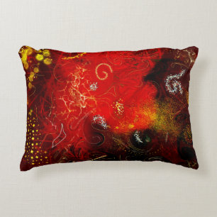 Cojín Decorativo Rojo único y lujoso femenino elegante dorado