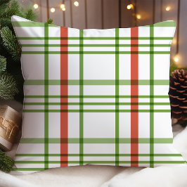 Cojín Decorativo Rojo Verde Cuadros Navidad