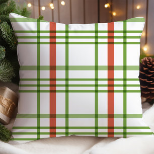 Cojín Decorativo Rojo Verde Cuadros Navidad