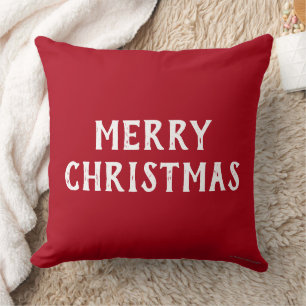 Cojín Decorativo Rojo Verde Feliz Navidad Alegría al Mundo