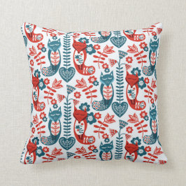 Cojín Decorativo Rojo y azul estilo nórdico Fox Cushion