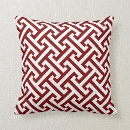 Cojín Decorativo Rojo y blanco geométricos griegos del modelo