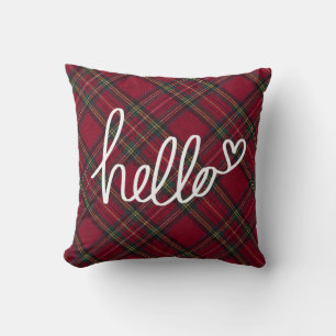 Cojín Decorativo Rojo y blanco Hola Navidades sacudidos