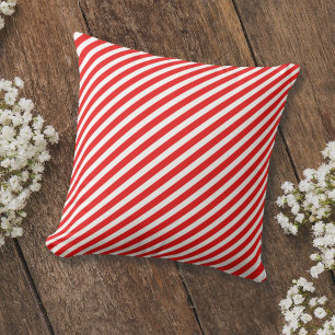 Cojín Decorativo Rojo y blanco rayado