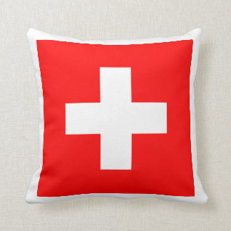 Cojín Decorativo Rojo y blanco suizos de Suiza del amor de la