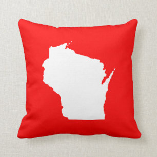 Cojín Decorativo Rojo y Blanco Wisconsin