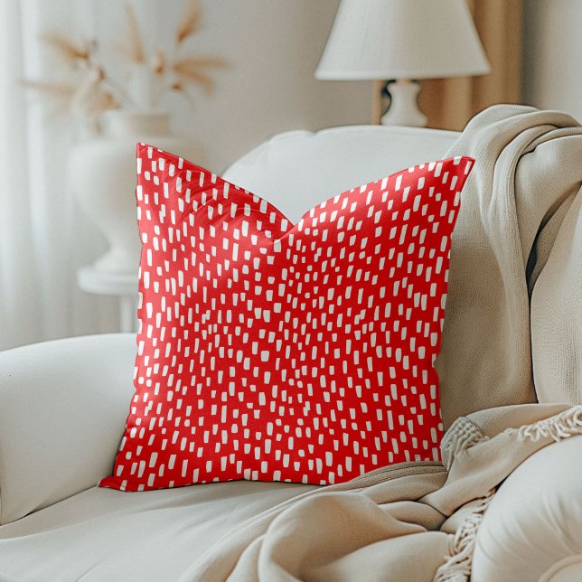 Cojín Decorativo Rojo y brillante (Red Dashingly Bright Throw Pillow)