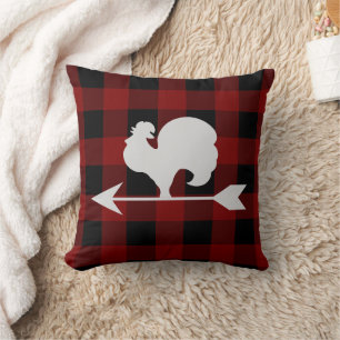 Cojín decorativo rojo y negro meteorológico