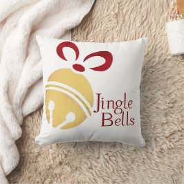 Cojín Decorativo Rojo y Oro Jingle Bells Diversión Añadir Navidades
