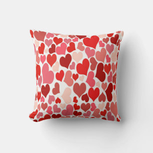 Cojín decorativo rojo y rosa de impresión cardíaca
