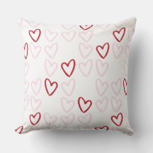 Cojín decorativo rojo y rosa del corazón