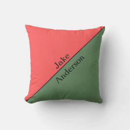 Cojín Decorativo Rojo y Verde 45 Grados Minimalista
