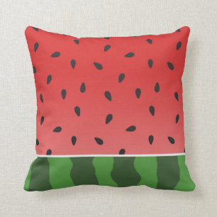 Cojín decorativo rojo y verde de la sandía