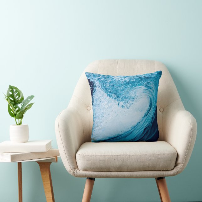Cojín Decorativo Rolling Ocean Wave In Hues Of Blue (Silla)