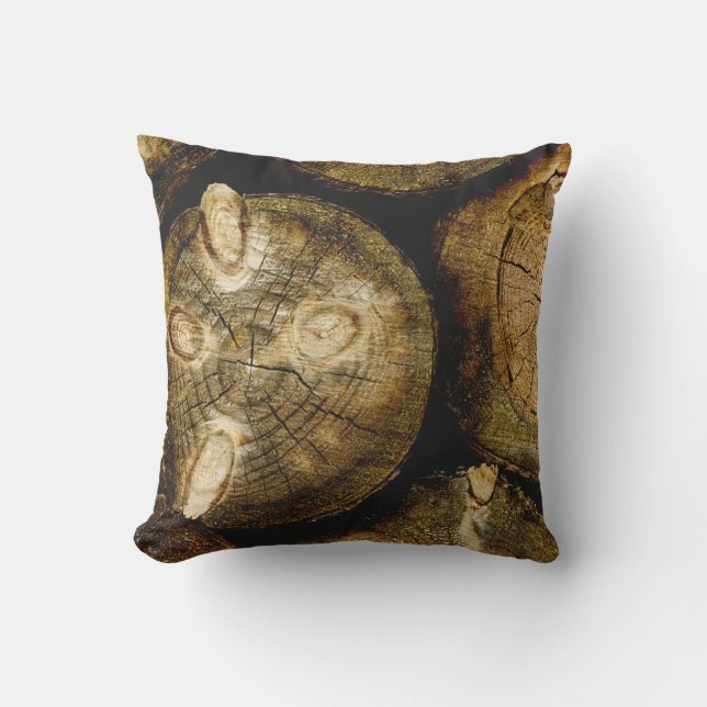 Cojín Decorativo Rollo de registro rústico (Anverso)