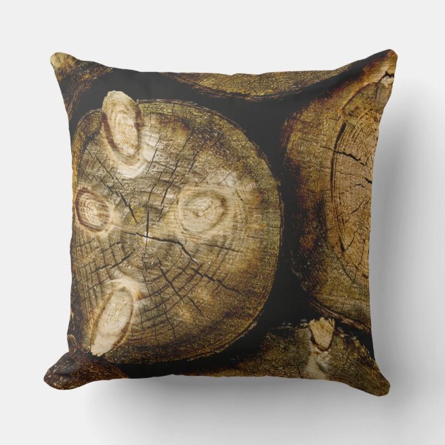 Cojín Decorativo Rollo de registro rústico (Anverso)