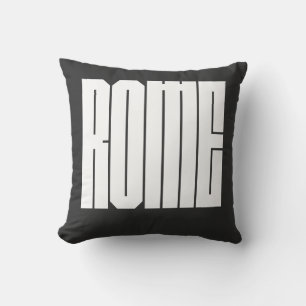 Cojín Decorativo Roma Ciudad Italiana Tipografía Negrita Bloque