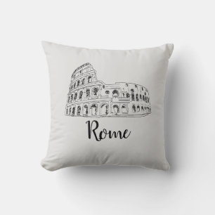 Cojín Decorativo Roma Italia Colosseo Ilustracion Pillow