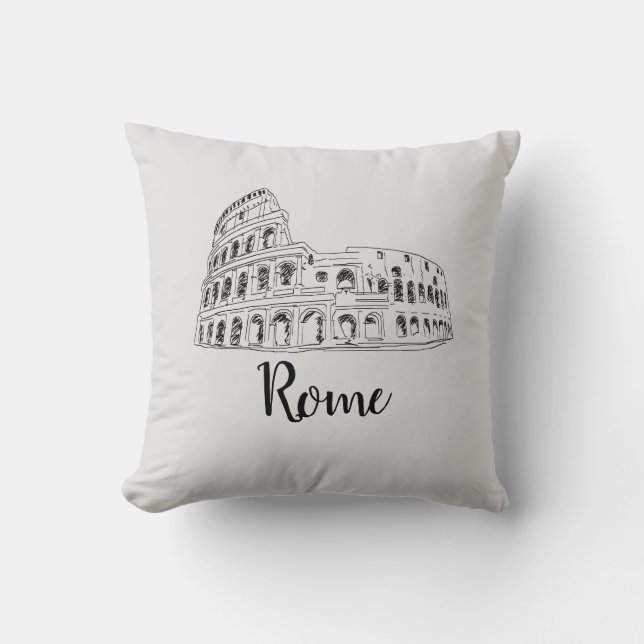 Cojín Decorativo Roma Italia Colosseo Ilustracion Pillow (Anverso)