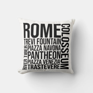 Cojín Decorativo Roma, Italia - Tipografía emblemática - Arte Word